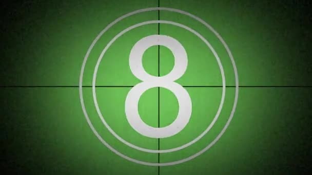 Vintage Countdown Noise Graininess Vintage Countdown Green Background — Stockvideo