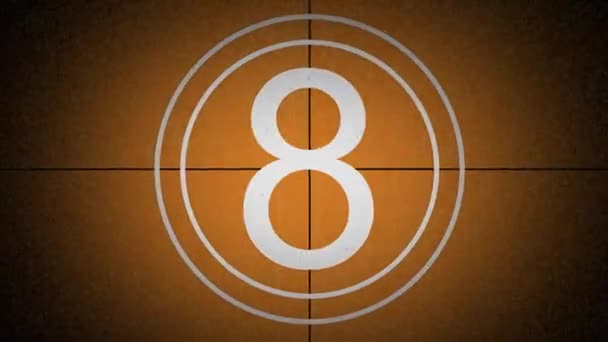 Vintage Countdown Noise Graininess Vintage Countdown Orange Background — Video Stock