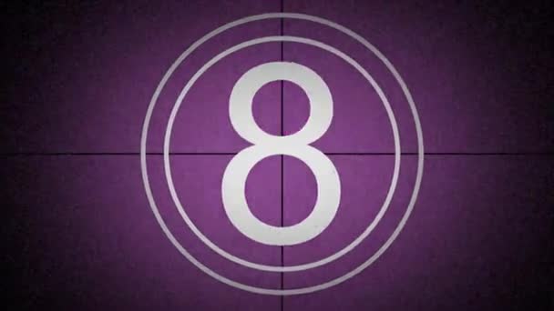 Vintage Countdown Noise Graininess Vintage Countdown Purple Background — Stockvideo