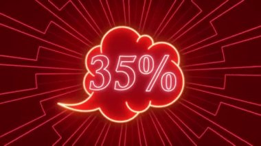 Neon yazıt indirimi% 35, logo