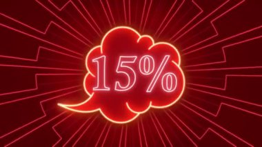 Neon yazıt indirimi% 15, logo