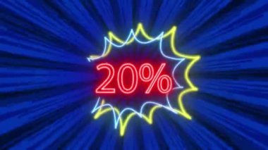 Neon yazıt indirimi% 20, logo, kara cuma, indirim