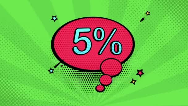 Percent Discount Pop Art Style Cartoon Style Sale Discount Online — Stockvideo