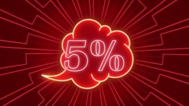 Neon yazıt indirimi% 5, logo, Kara Cuma