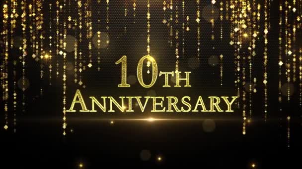 Congratulations 10Th Anniversary Luxury Logo Golden Inscription Congratulations Logo — Stock Video