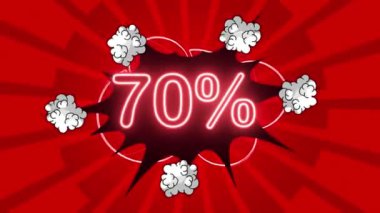 Neon yazıt indirimi% 70, logo, kara cuma, satış, indirim