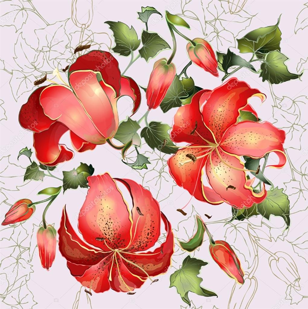 Seamless background from a flowers ornament, fashionable modern