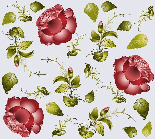 Sömlösa background.illustration rose. — Stock vektor