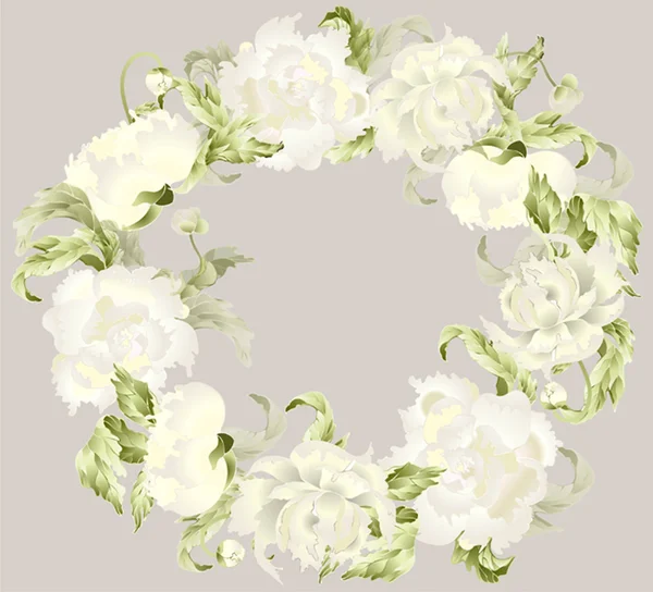 Beau cadre décoratif avec pivoine. Illustration pivoine . — Image vectorielle