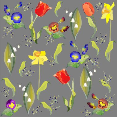 sorunsuz background.illustration Lale ve lily vadi bir