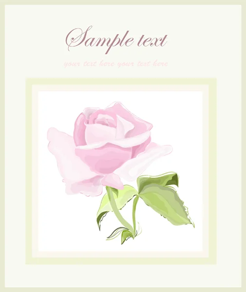 Cartão de saudação com rosa. Ilustração rosas . — Vetor de Stock