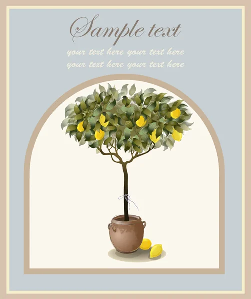 Baum-Illustration mit Zitronenfrüchten. Menü. — Stockvektor
