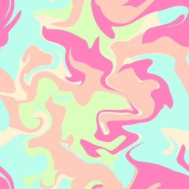 Kusursuz mermer vektör deseni. Renkli soyut girdap dokusu, psikedelik renklerde sıvı akrilik arka plan. Baskı, kumaş, tekstil, duvar kağıdı dokusu