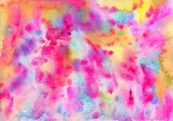 Watercolor texture. Art abstract background with stains, drips, brushstrokes. Colorful bright pink hand drawn illustration. — Stock Photo, Image