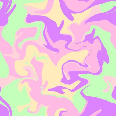 Kusursuz mermer vektör deseni. Renkli soyut girdap dokusu, psikedelik renklerde sıvı akrilik arka plan. Baskı, kumaş, tekstil, duvar kağıdı dokusu.