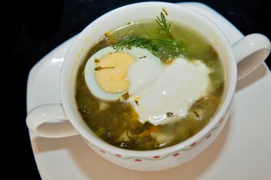 çorba, kuzukulağı, nettles ve yumurta