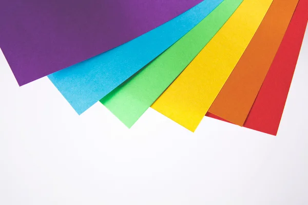 Colored sheets of paper isolated on white — Stock Photo, Image