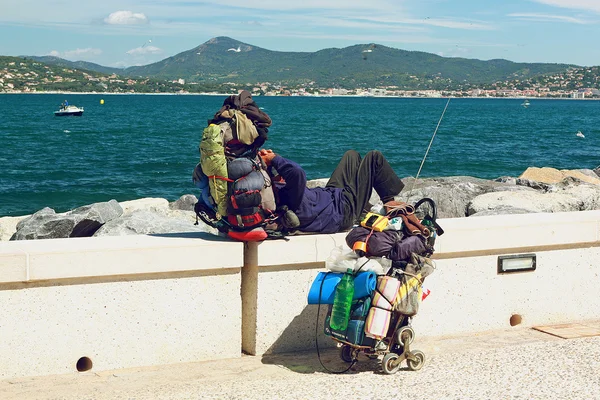 Turist på kusten av Saint-Tropez, Frankrike — Stockfoto