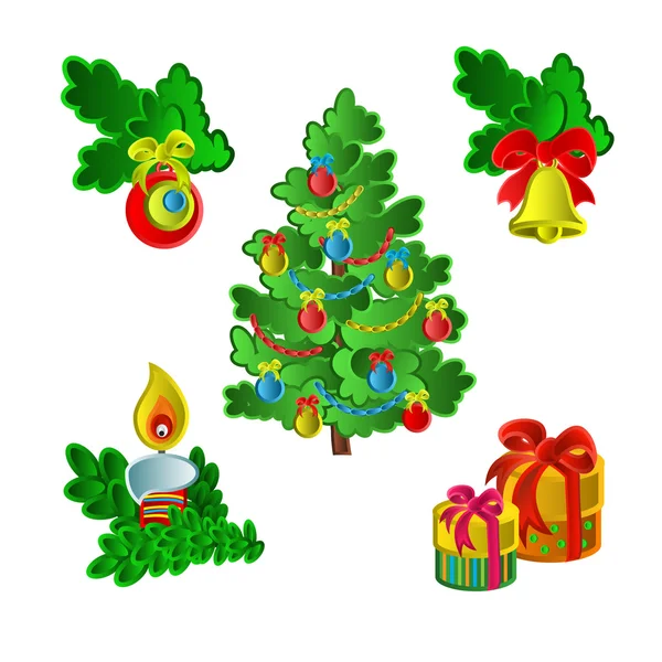 Conjunto de iconos de Navidad — Vector de stock