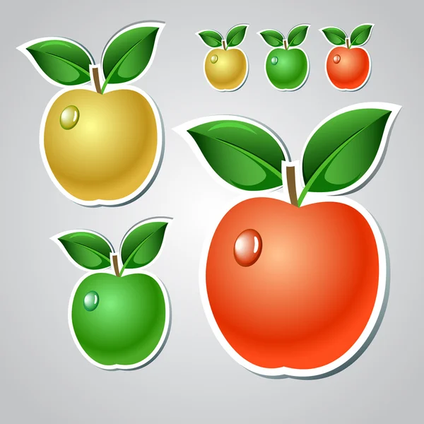 Colección de pegatinas Apple — Vector de stock