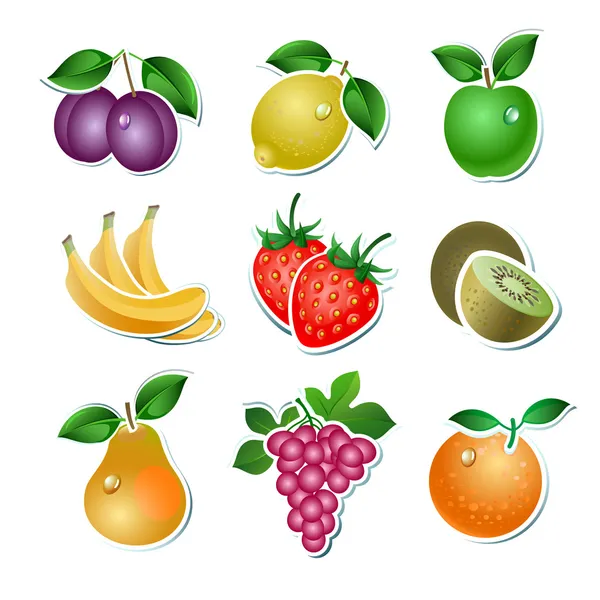 Conjunto de fruta vectorial Vectores de stock libres de derechos