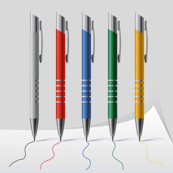 Set of vector pens — Stock Vector