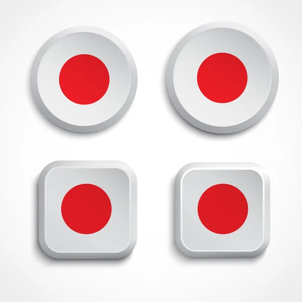 Botones bandera de Japón — Vector de stock