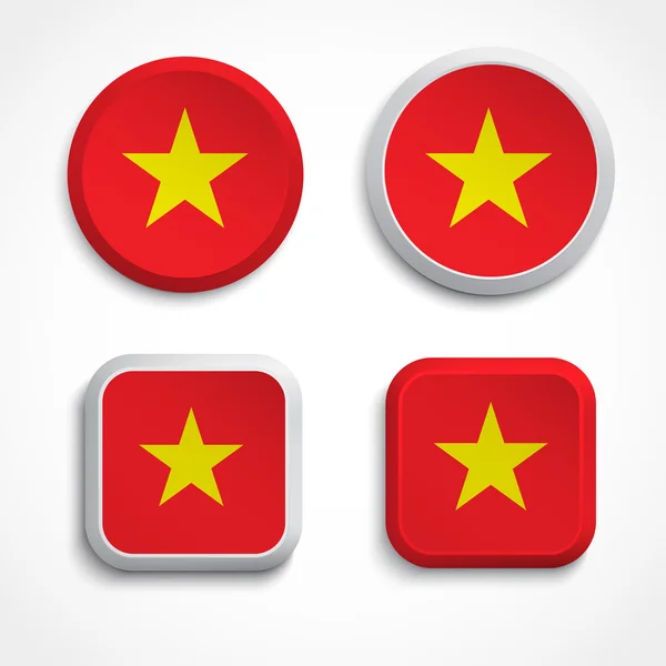 Botones bandera de Vietnam — Archivo Imágenes Vectoriales
