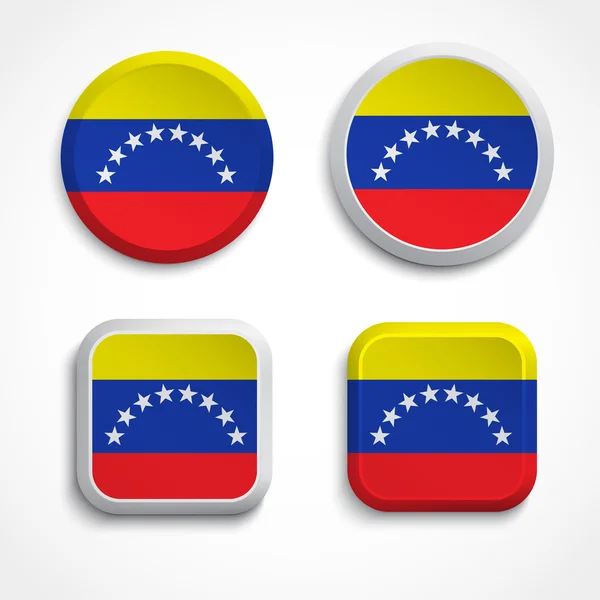 Venezuela flag buttons — Stock Vector