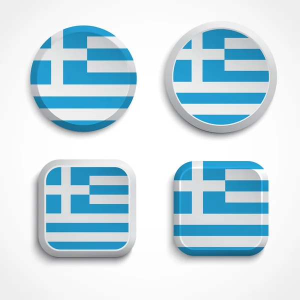 Greece flag buttons — Stock Vector