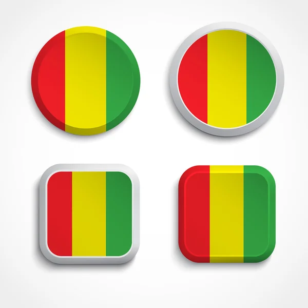 Guinea flag buttons — Stock Vector