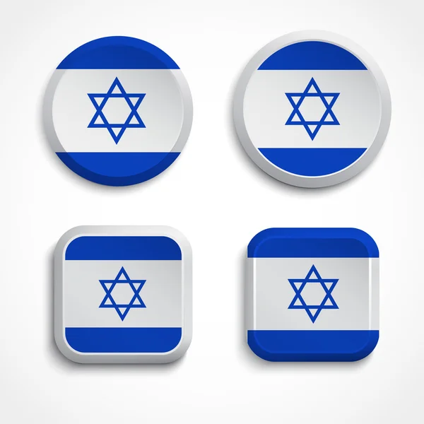 Israel flag buttons — Stock Vector