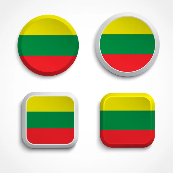 Lithuania flag buttons — Stock Vector