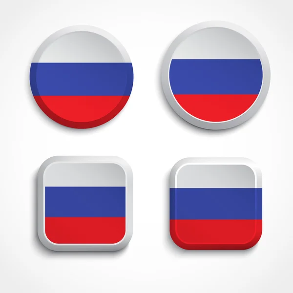 Botones bandera de Rusia — Vector de stock