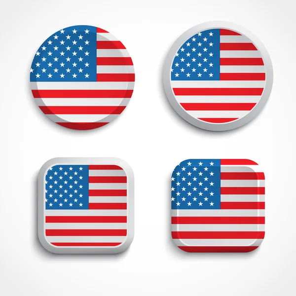 Американские кнопки флага — стоковый вектор