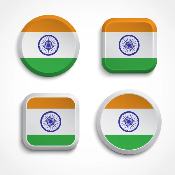 India flag buttons — Stock Vector