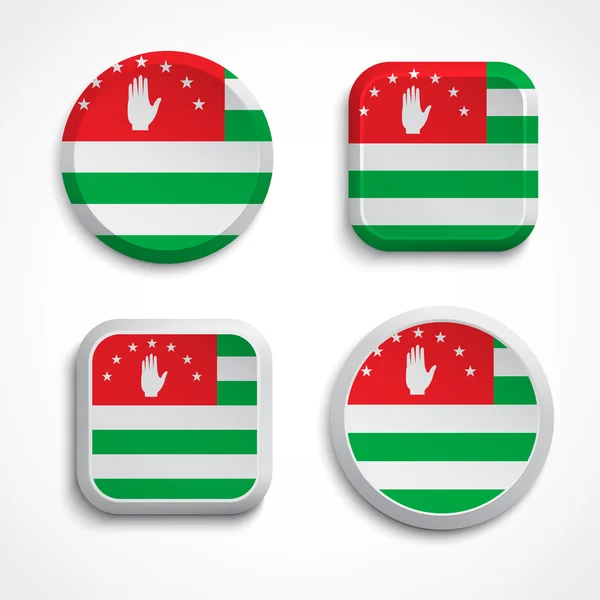 Abhazya bayrağı düğmeleri — Stok Vektör