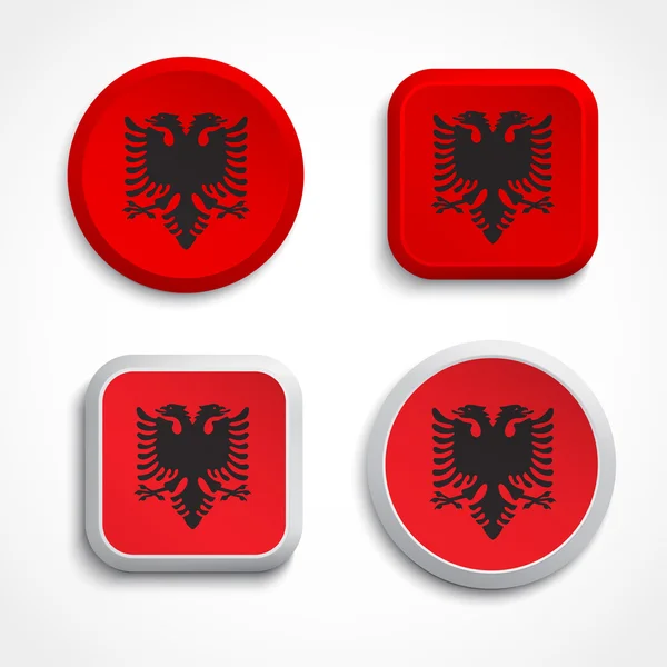 Botones bandera Albania — Vector de stock