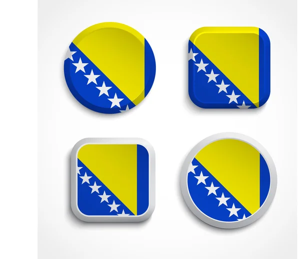 Bosnia and Herzegovina flag buttons — Stock Vector