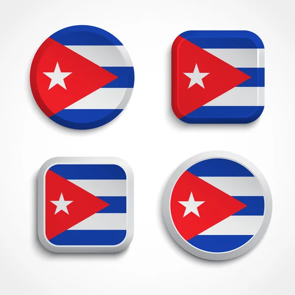 Cuba flag buttons — Stock Vector