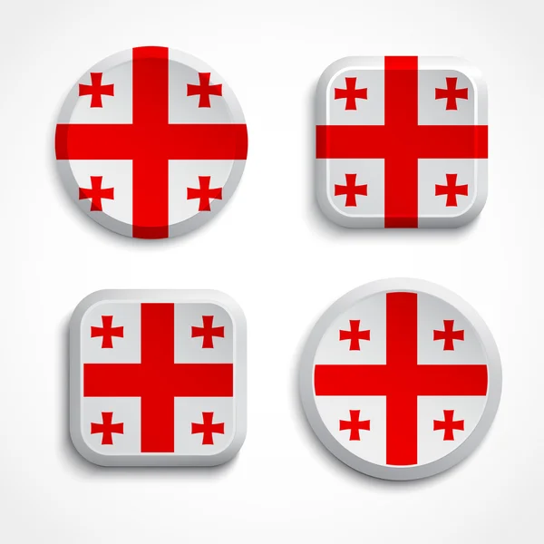 Georgia flag buttons — Stock Vector