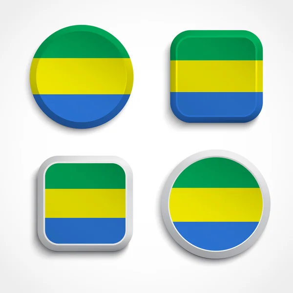 Gabonflag knapper – Stock-vektor