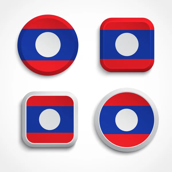 Boutons drapeau Laos — Image vectorielle