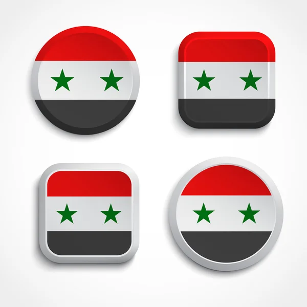 Syria flag buttons — Stock Vector