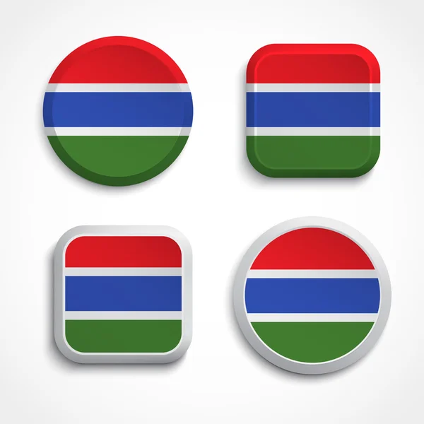 Gambia vlag knoppen — Stockvector