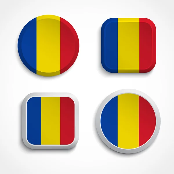 Tchad flag knapper – Stock-vektor