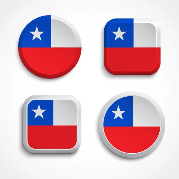 Chile flag buttons — Stock Vector