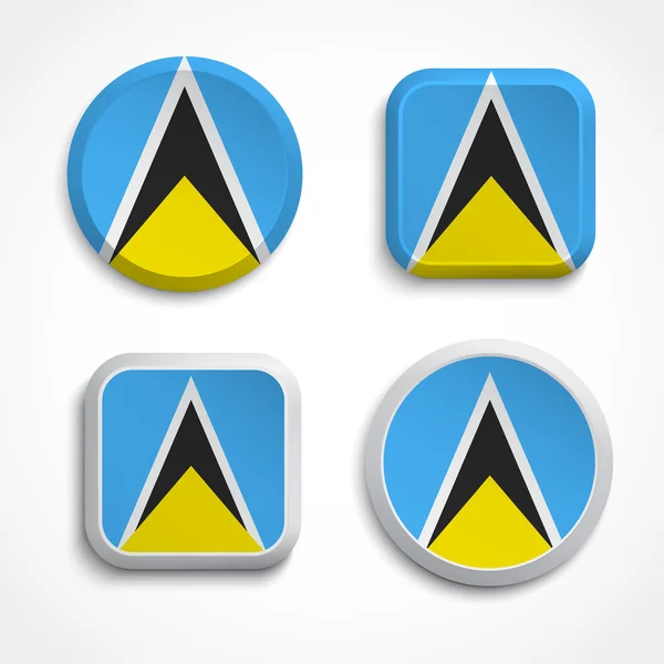 Saint Lucia flag buttons — Wektor stockowy