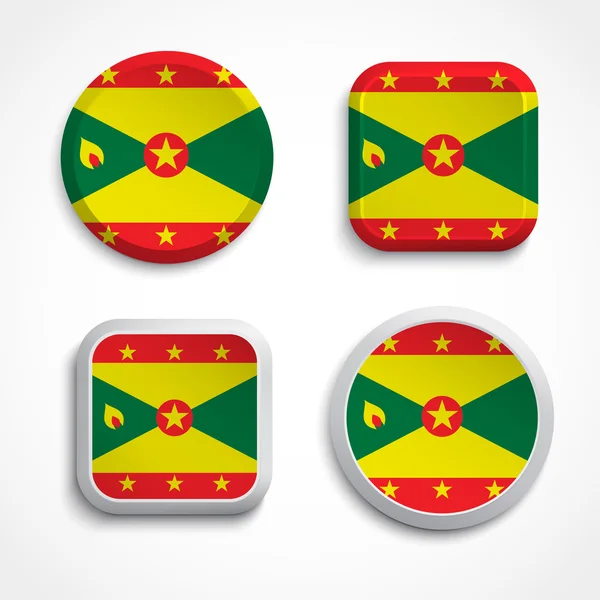 Grenada flag buttons — Stock Vector