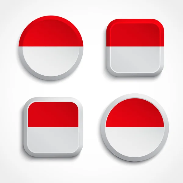 Ινδονησία σημαία κουμπιά — Διανυσματικό Αρχείο